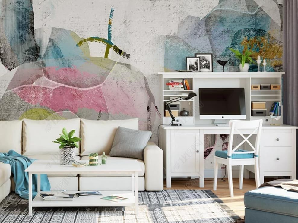 Papier peint intissé d'encre et lavis abstrait tableau mural géant