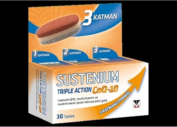 Sustenium Koenzim Q10 Triple Action, 30 Tablet, Multivitamin ve Multimineral  eren Besin Takviyesi