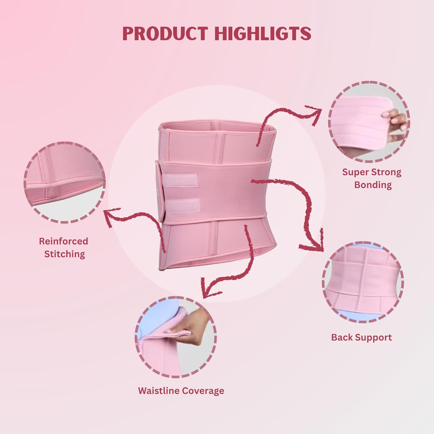What Waist PrettySweat Band – Lightweight Sweat Band for Women, Soft Flexible Waist Trainer for Workouts & Core Support