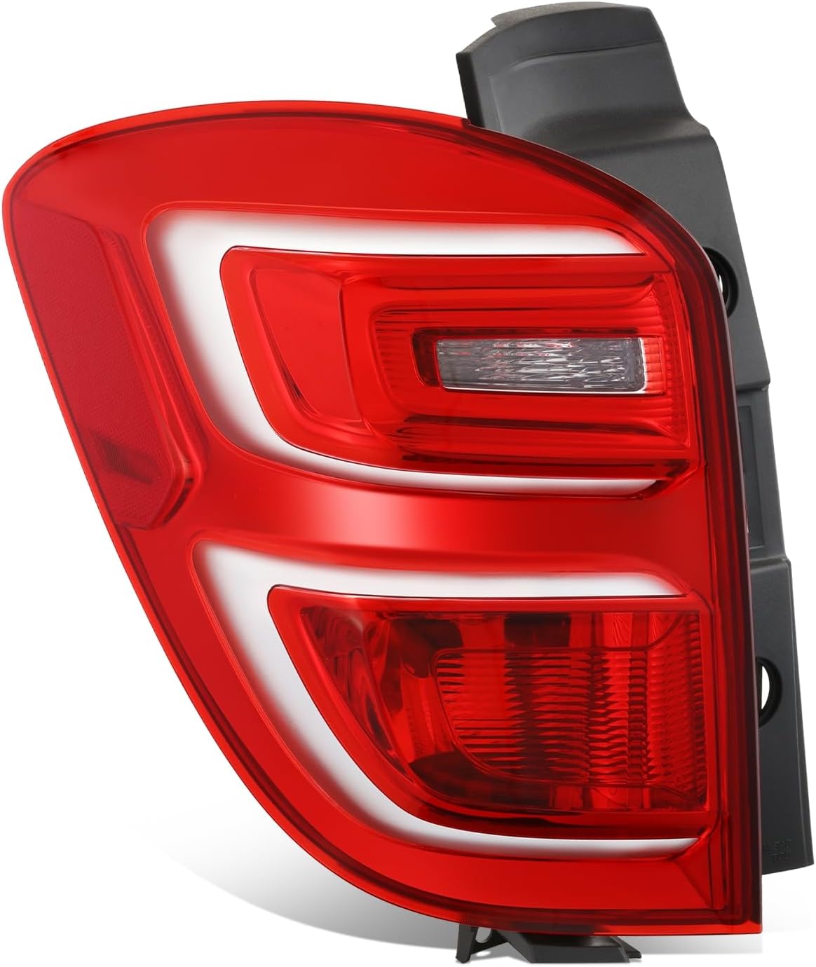 Auto Dynasty Tail Light Assembly Compatible with 2016 2017 Chevy Equinox, with Side Marker/Brake Light/Turn Signal, Passenger Right Side, Chrome Housing Red/Clear Lens, GM2801279