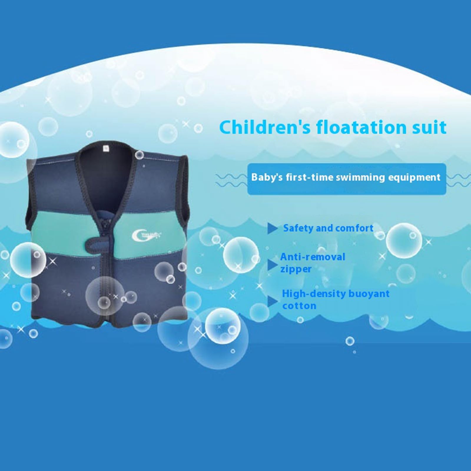 Generisch Chaleco salvavidas para niñas de 1 a 7 años, perfecto para piscina, playa actividades acuáticas al aire libre, cómodo verano (azul marino, 5 – 7 años)