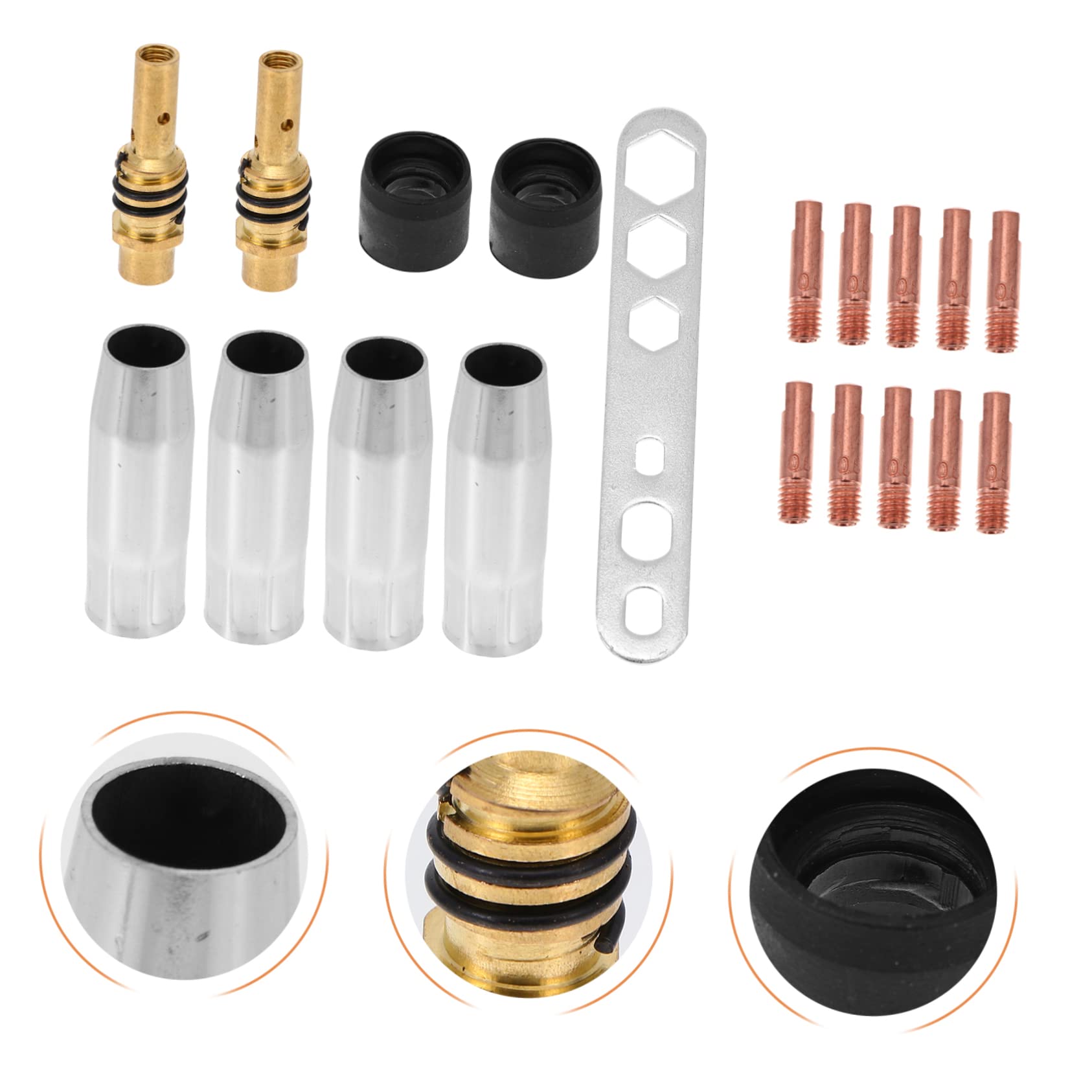 UKCOCO 38pezzi Kit Accessori Per Saldatura Ugello Da Diffusore e Adattatore Per Mig Compatibile e Facile Da Sostituire Materiale Per Lunghe Prestazioni