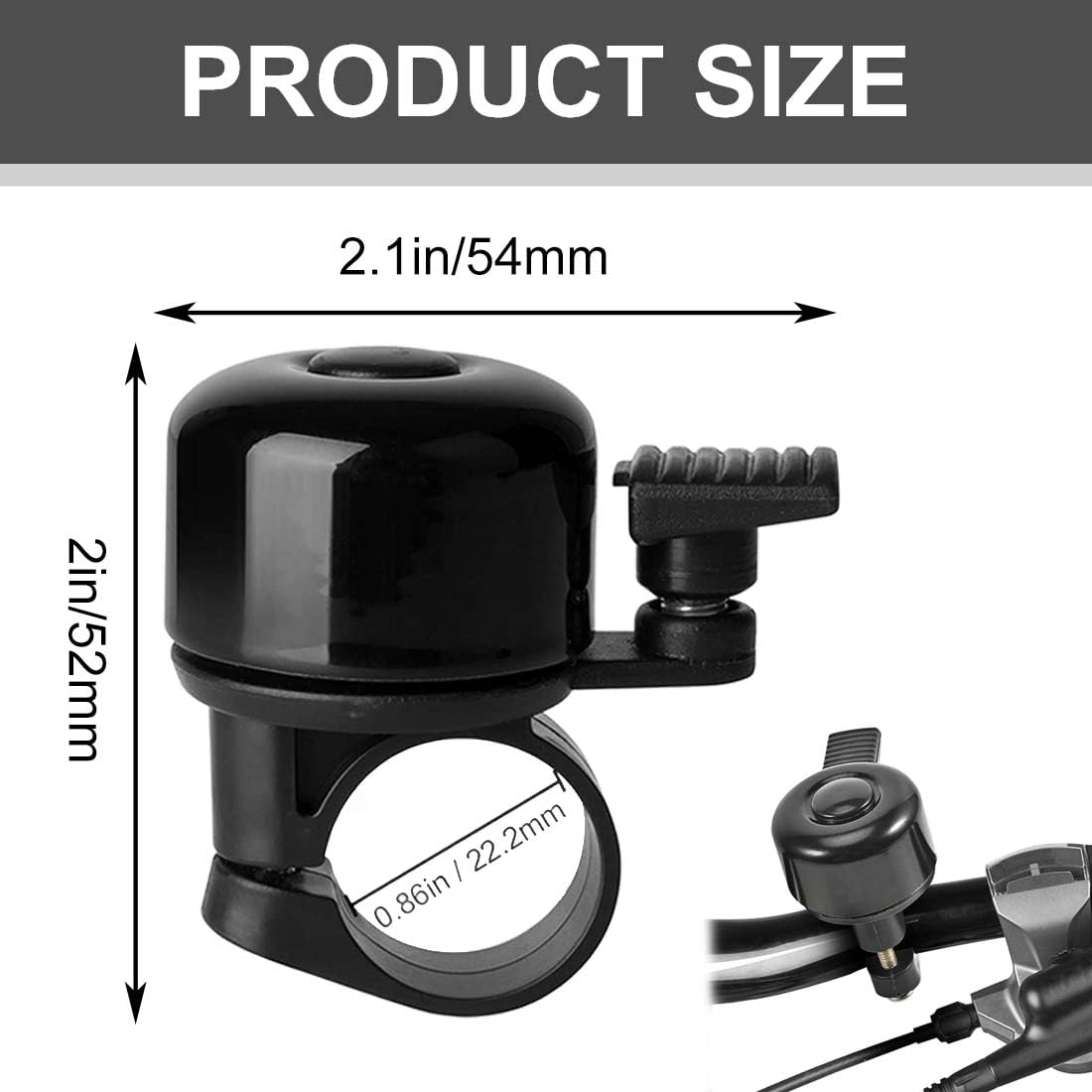 Lot De 2 Sonnettes De Vélo Universelles – Son Puissant – Design Classique Rétro – Noir – Pour Route, VTT, Scooter – Enfants & Adultes