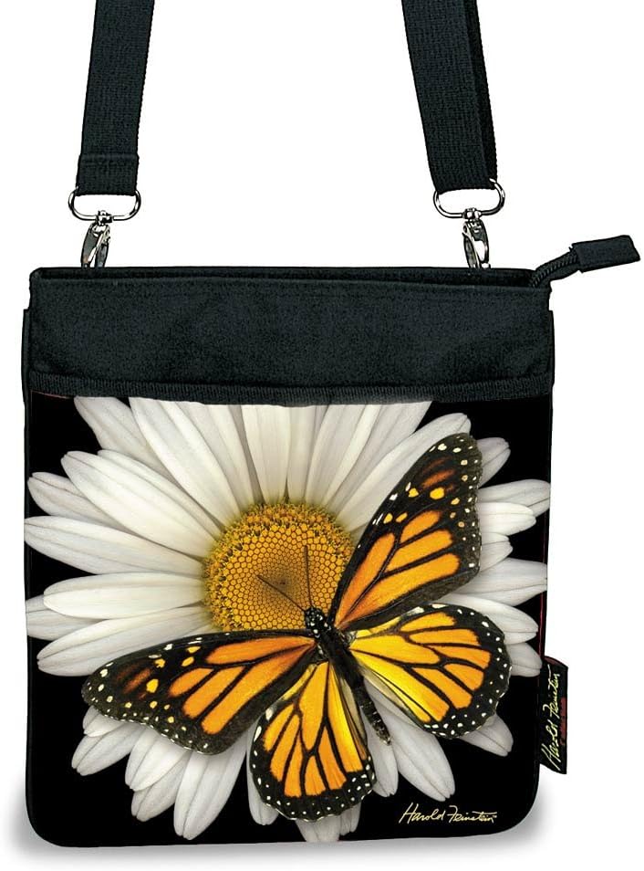 White Daisy & Monarch Butterfly Cross Body Bag, Multi, One Size