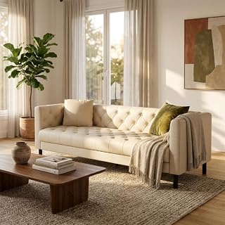 GarveeHome 81 in Leather Couch