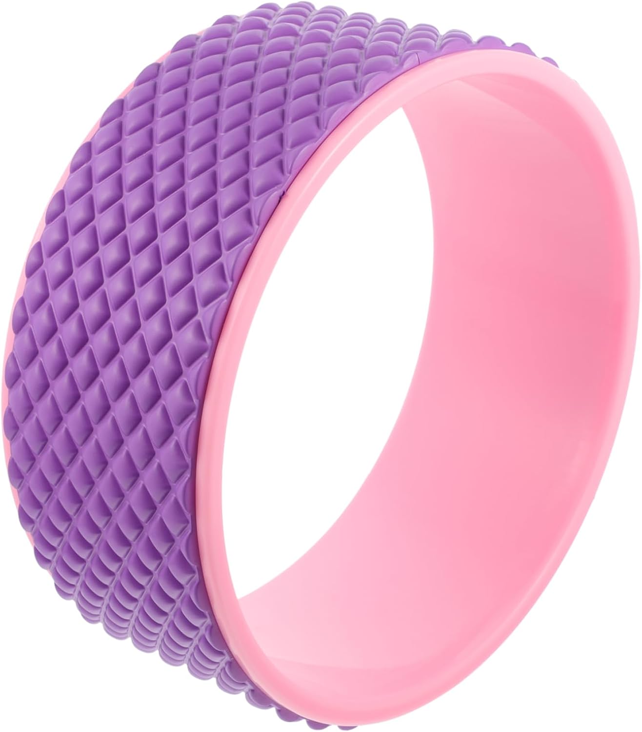 HEMOTON Yoga Wheel for Backbends Massage Roller for Flexibility and and Yoga Lovers Pink and Purple Color
