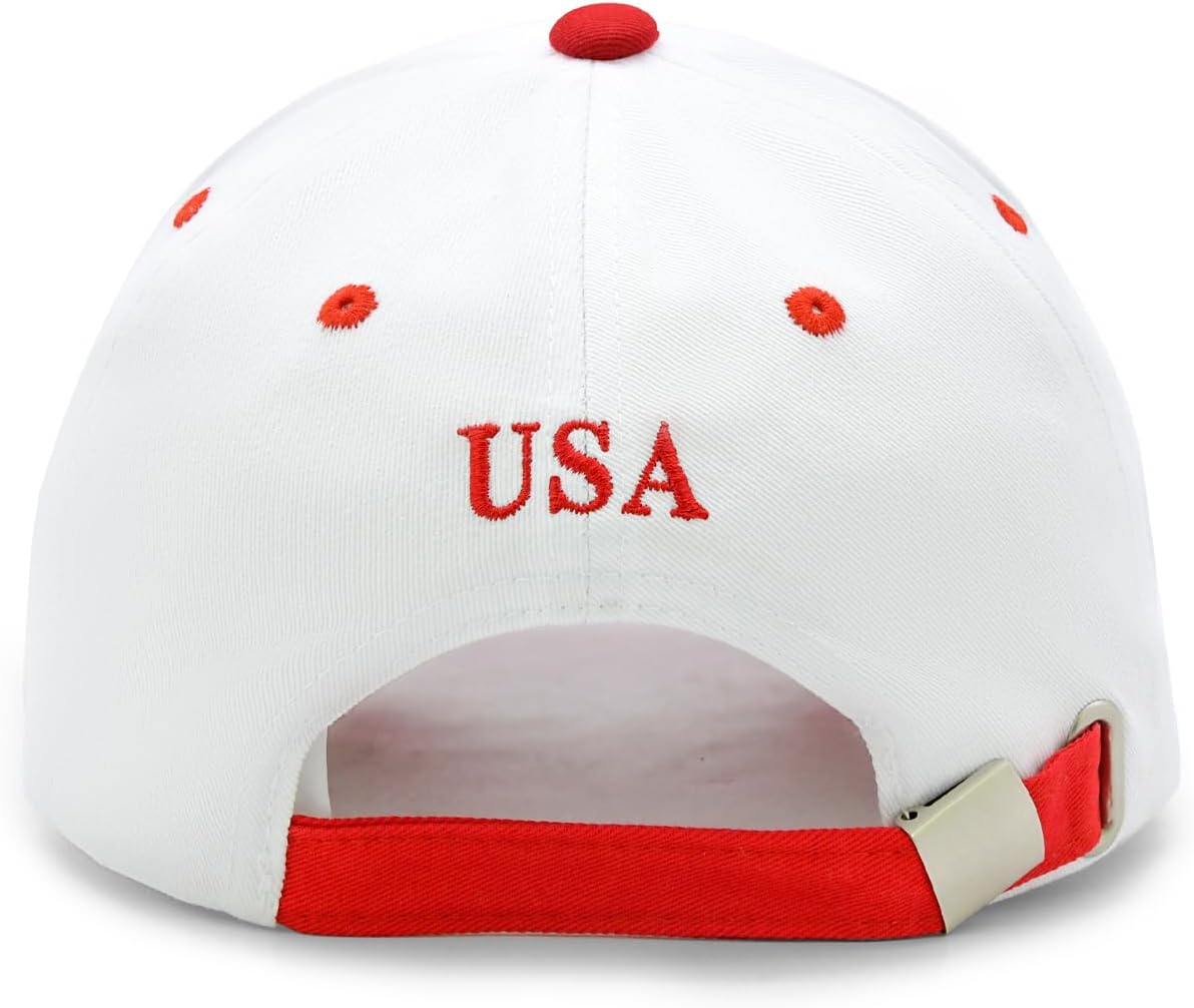 American Flag Trucker Hat, USA Embroidered Patriotic Baseball Caps, Red White and Blue Hat for Men Women Casual Wear