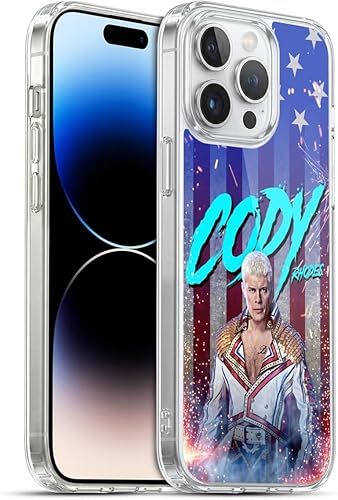 Miniatura 60 de Head Case Designs Funda de gel suave con licencia oficial de la WWE American Nightmare Flag Cody Rhodes Graphics compatible con Apple iPhone 7