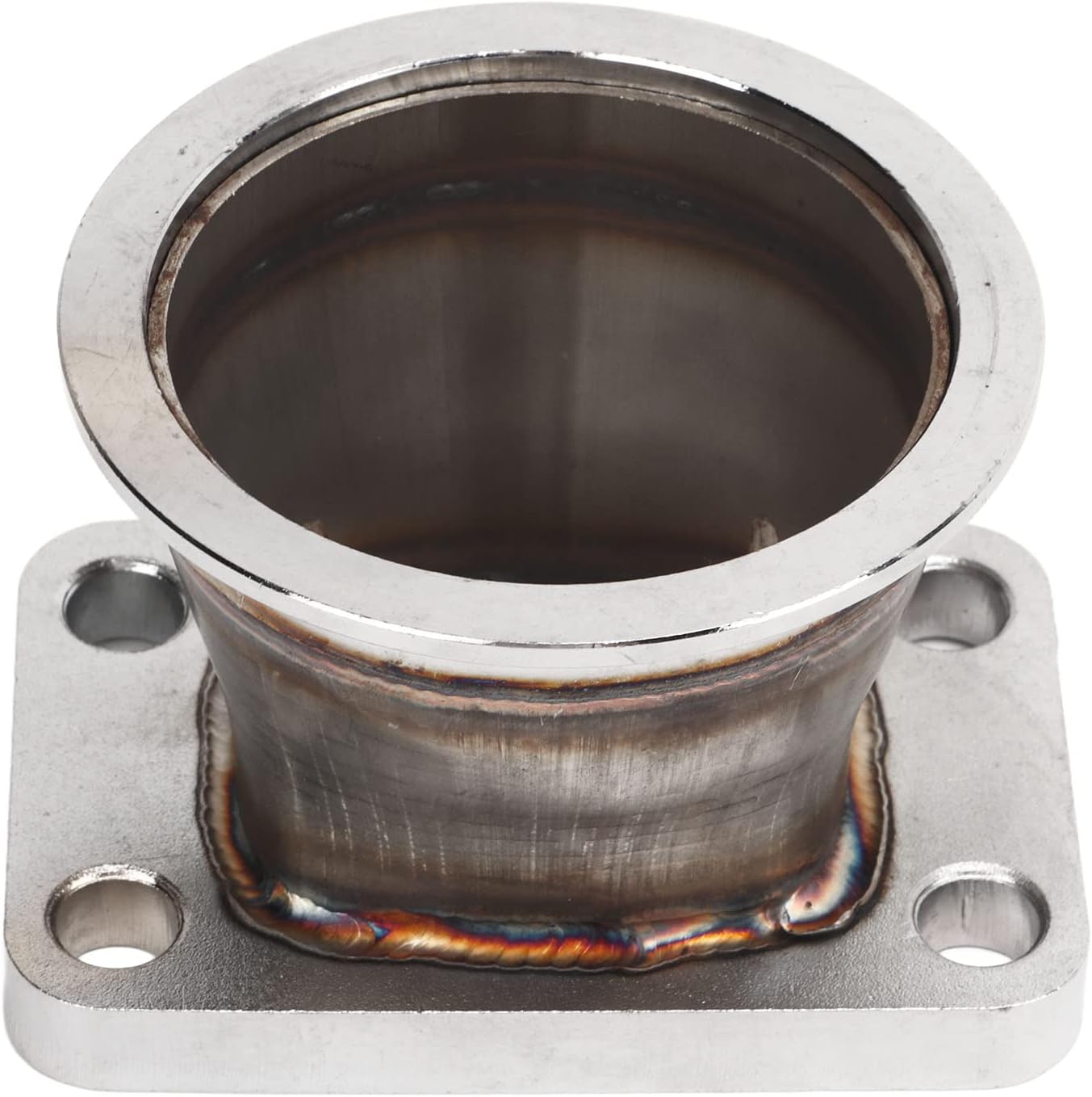 Stainless Steel Flange Adapter, 3in V Band Flange Adapter Stainless Steel Rust Proof Smooth Flow High Strength Car Accessory Fit for T3 Turbo