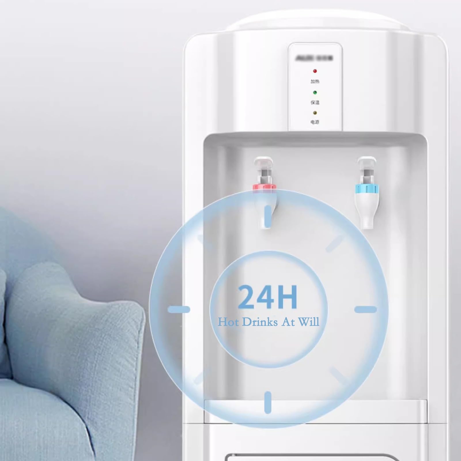 Distributore di Acqua Distributore d'acqua for uso domestico Completamente automatico Intelligente Raffreddamento verticale e Riscaldamento Ufficio a secchiello superiore Dispenser Acqua(Ice Warm)