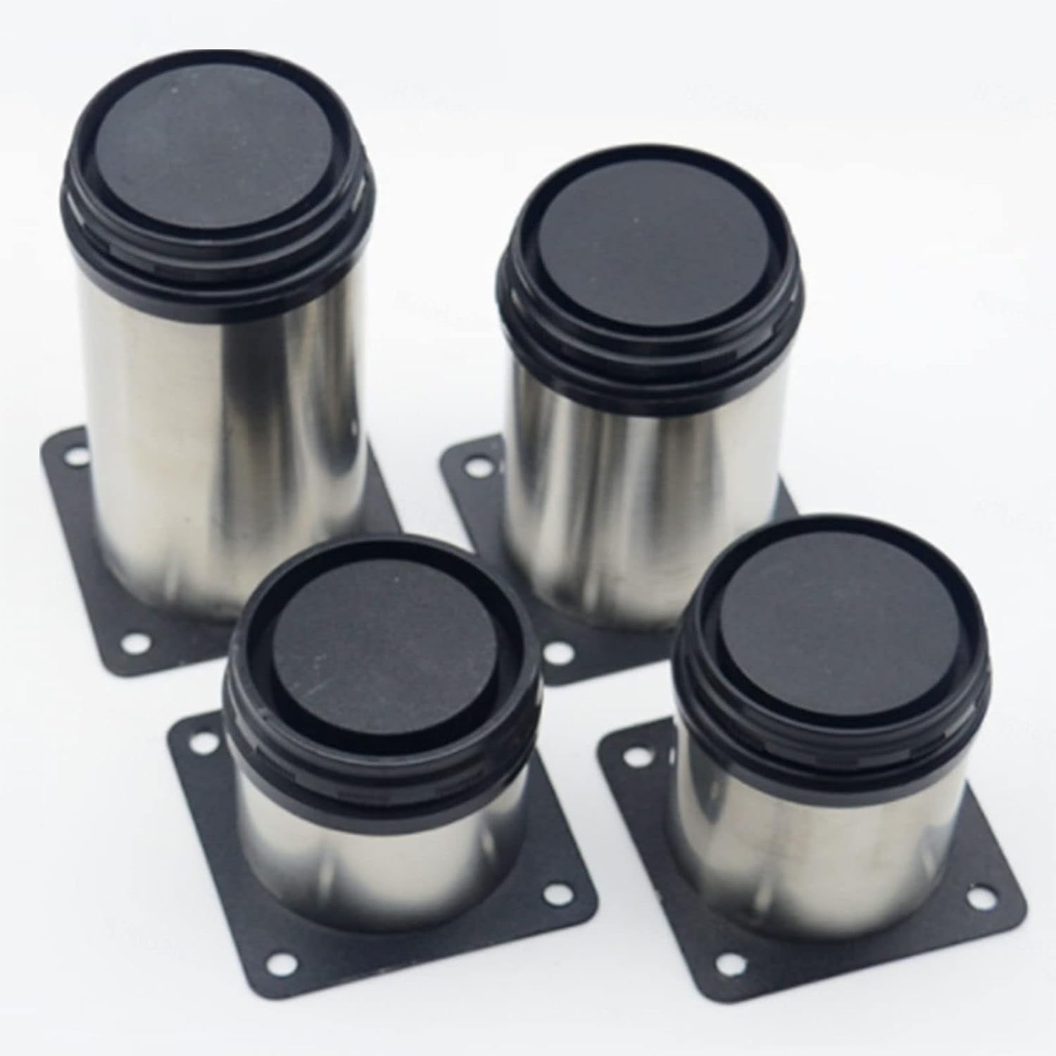 Metal Furniture Legs,4Pcs,Adjustable Furniture Legs,Stainless Steel Legs,Round Replacement Legs,Sofa Legs,Support Legs,Kitchen Furniture Legs,Support Legs,Silver-8cm/3in