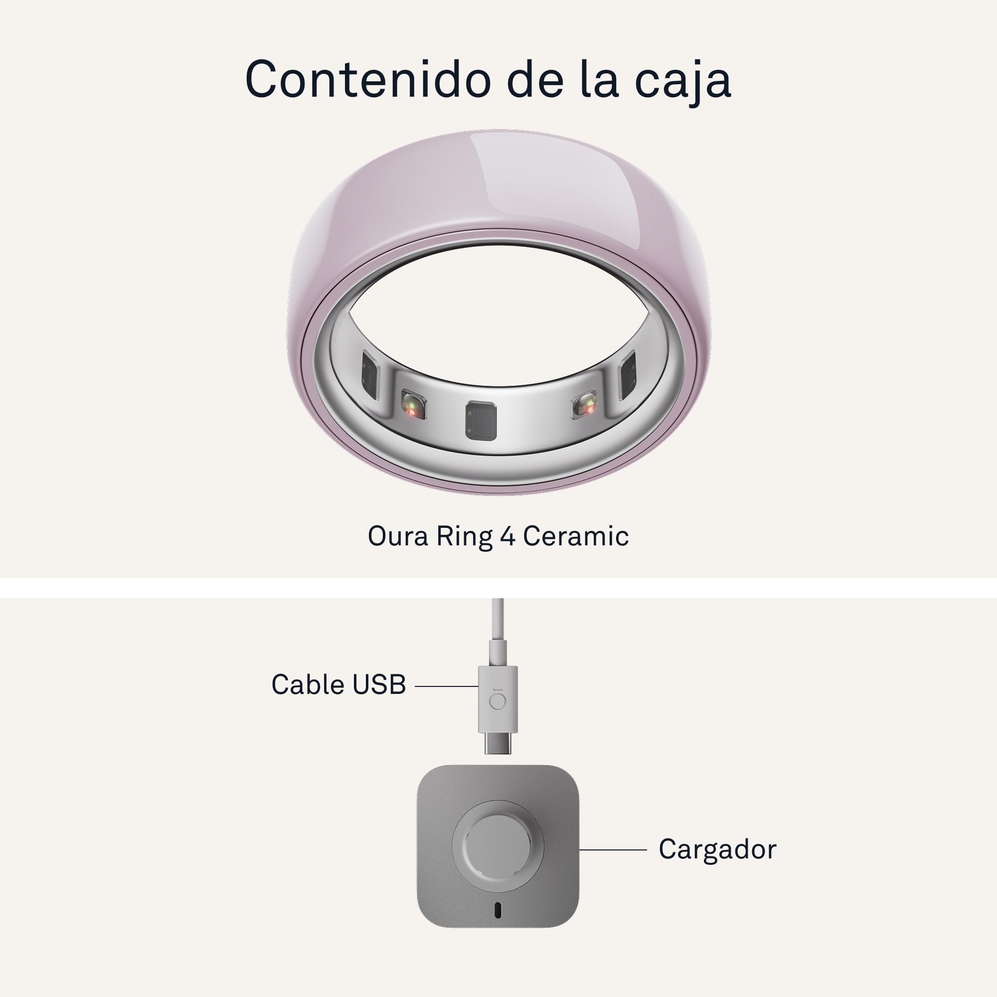 Oura Ring 4 Ceramic Petal - Talla 8 - Averigua tu Talla Col el Kit de Tallaje