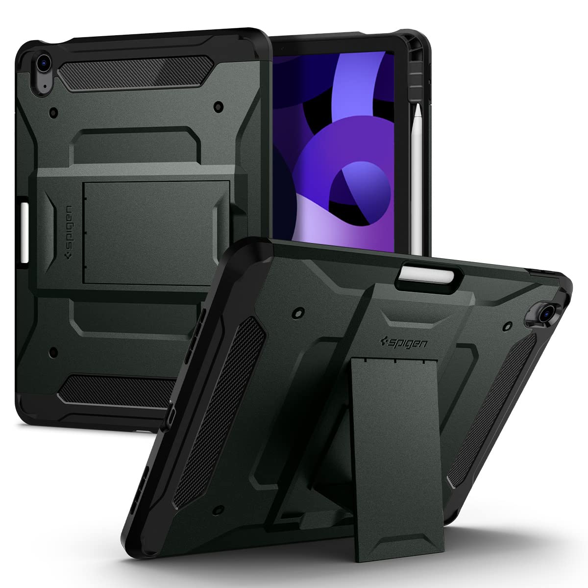Spigen Tough Armor Pro for iPad Air 11 inch M3/M2 (2025/2024) Case, iPad Air 10.9inch 5th/4th Gen (2022/2020) Back Cover Case – Military Green