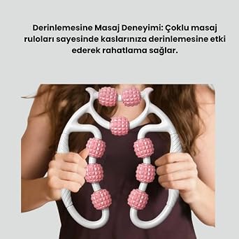 Jouis Selülit Masaj Aleti 9 Tekerlekli Lenf Drenaj Rulosu Vücut Şekillendirici Bacak Kol Sırt Masaj Aleti Kan Dolaşımı Arttırıcı Selülit Giderici Cilt Sıkılaştırıcı Masaj Roller