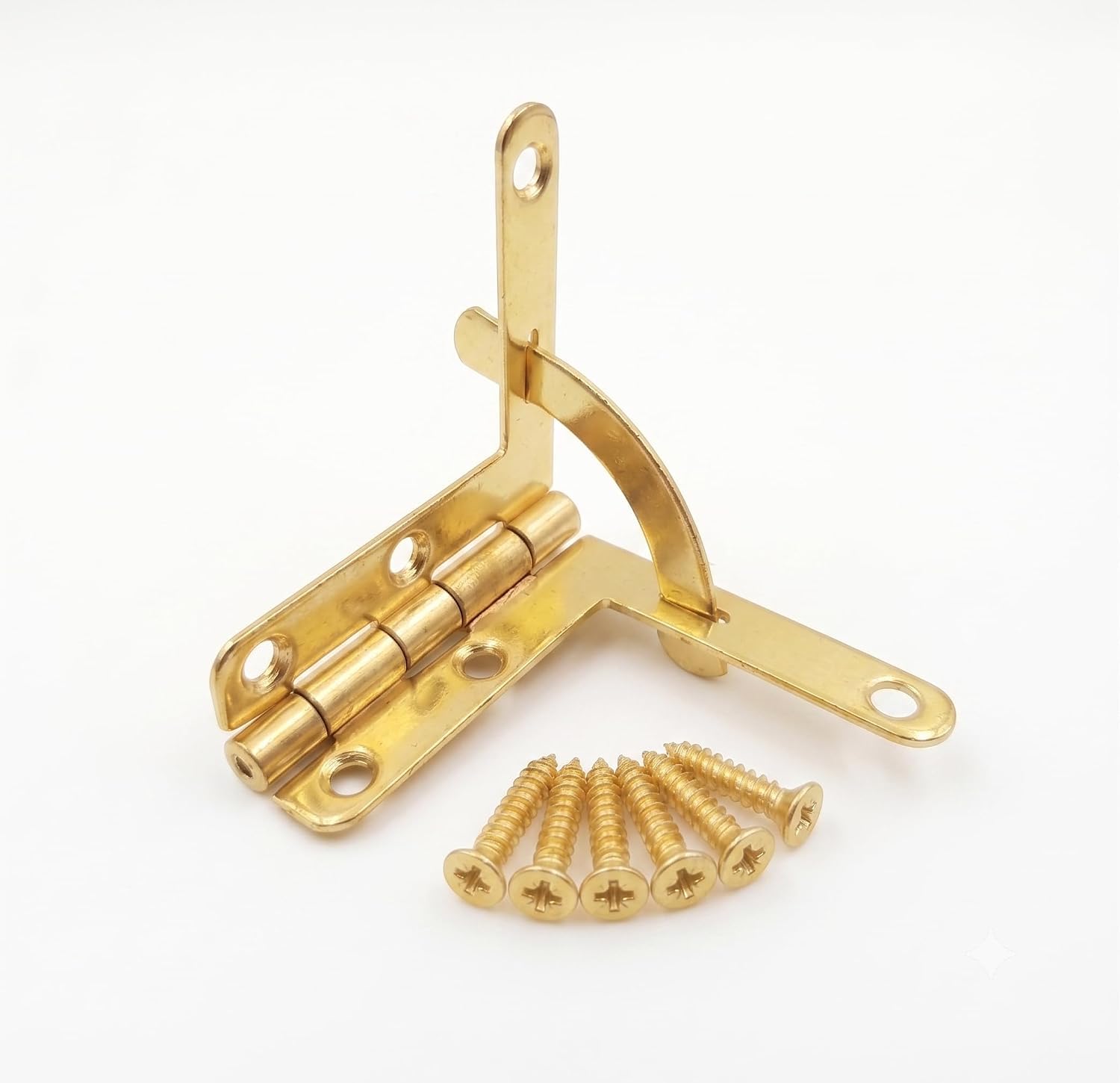 Tia Small Metal Hinge for Wooden Jewelry Box Gift Box Furniture Hardware,Cabinet Door,Small Box Hinge with Screws- (Golden Hinge-23mm-90 Degree, 2Pcs) — Amazon image 6