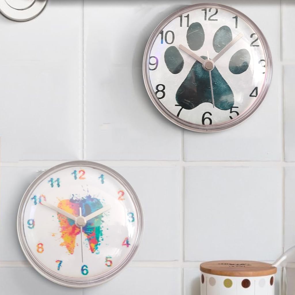Suction Cup Wall Clock Waterproof Bathroom Clock,Digital Shower Wall Clock