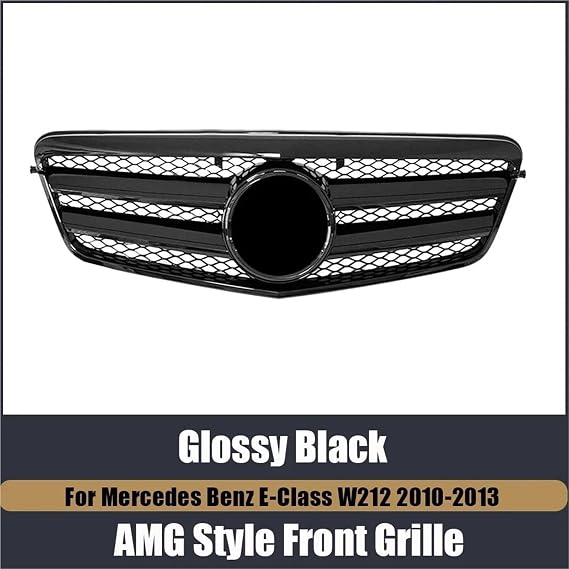 Car Grille Maybach Style Front Bumper Grille Silver Radiator Grill Fit For Mercedes Benz E-Class W212 E550 E350 E63 2010-2013 Front Grill Trim(AMG Black)