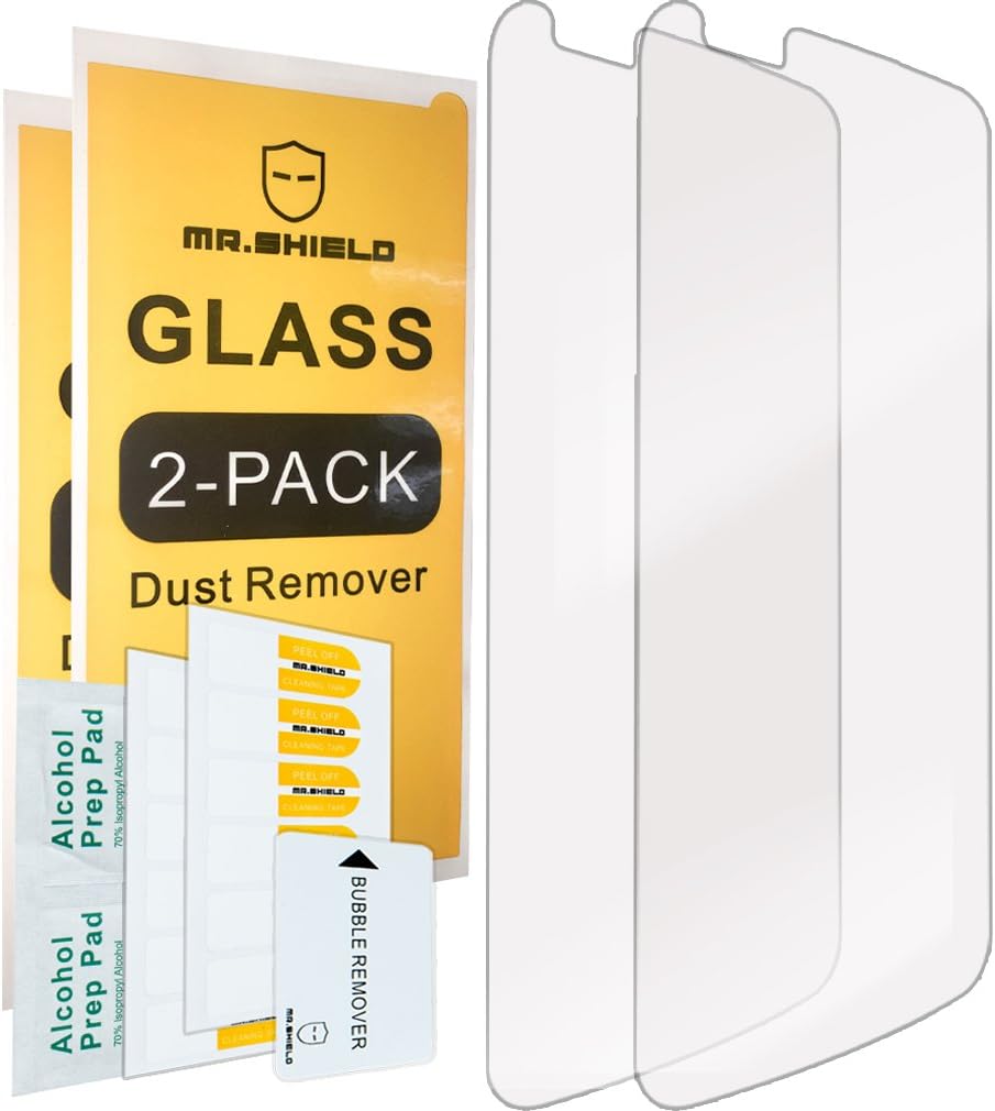 [2-Pack]-Mr.Shield for LG K10 [Tempered Glass] Screen Protector [0.3mm Ultra Thin 9H Hardness 2.5D Round Edge] with Lifetime Replacement