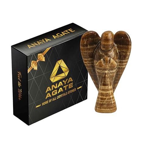 Miniatura 65 de Estatua de ángel de angelita de 2 pulgadas, hermosa piedra preciosa de ángel de la guarda, ángel de cristal natural, tallados a mano para promover