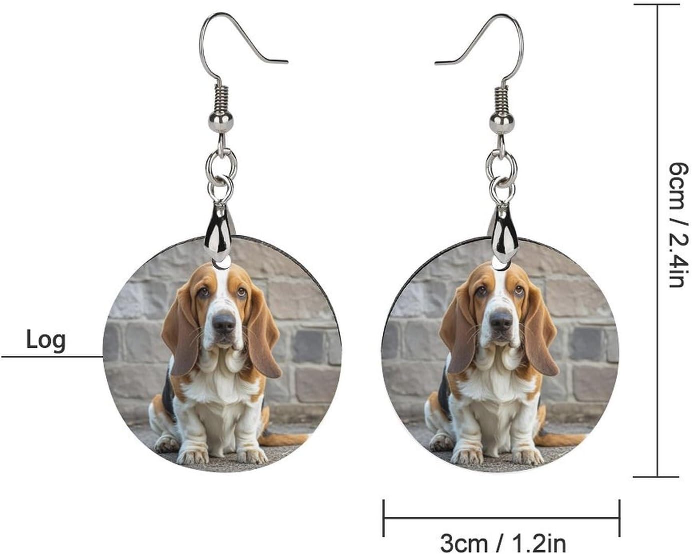 Dangle Earrings Basset Hound Wooden Earrings Earrings for Women for Christmas Earrings image 2