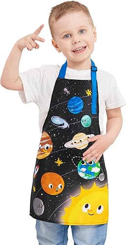 WERNNSAI Delantal artístico para niñas y niños, delantal de pintura para niños pequeños