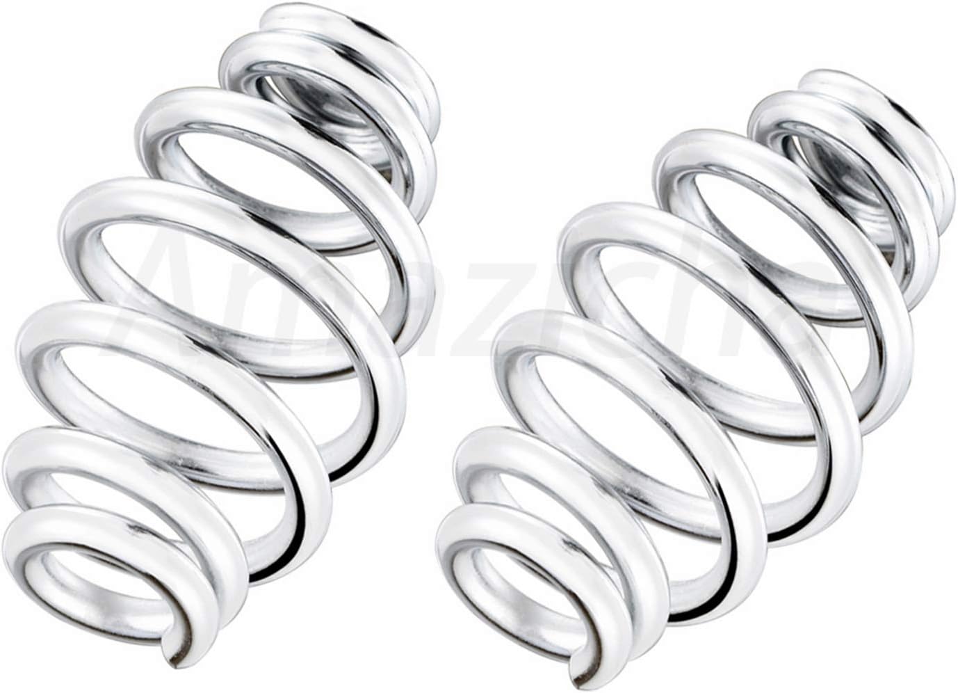 Amazicha Motorcycle Bobber Seat Springs 3 inch Chrome Barrel Motorcycle Solo Seat Springs compatible for Harley Honda Yamaha Kawasaki Suzuki Sportster Bobber Chopper（2pcs）