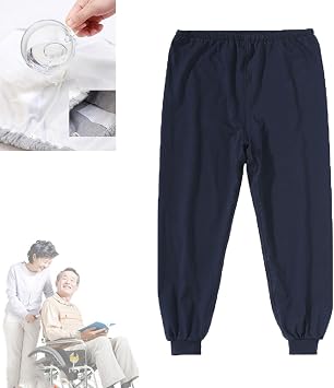 Yodilala TPU Incontinence Care Trousers,Washable Elastic Adjustable Patient Care Trousers,Adult Incontinence Leak-Proof Pants,Ideal for Bedridden Patients, Elderly, Mobility ImpairedBlue,XL