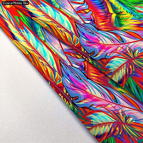 Image of ArtzFolio Bright Feathers | Canvas Upholstery Fabric by Metre | for Sofa, Curtains, Cushions, Furnishing, Craft, Dress Material | Width 1.5metre (58inch) | Length 5 metre (200 inch / 508 cms)