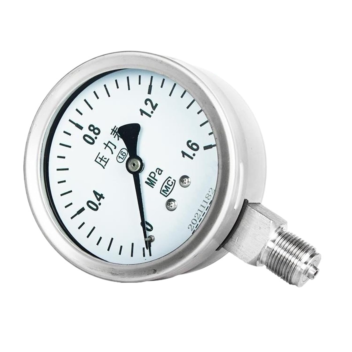 1pcs Radial 60/100mm Pressure Gauge M20*1.5 Thread Intelligent Mechanical Pressure Manometer(60mm M20-1.5,0-20Mpa)