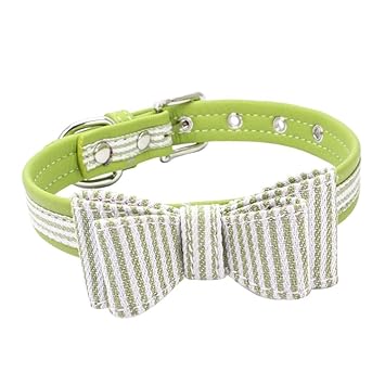 Meri SHOPP Adjustable Pet Puppy Dog Collar Safety Neck Buckle Strap Green - M