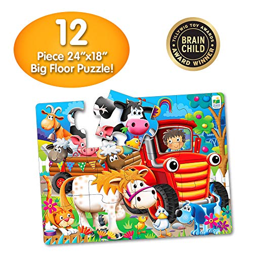 The Learning Journey My First Big Floor Puzzle - Farm Friends - 12 Piece Toddler Puzzle (2 X 1.5') - Educational Gifts For Boys & Girls Ages 2 & Up, Multi #TOP2