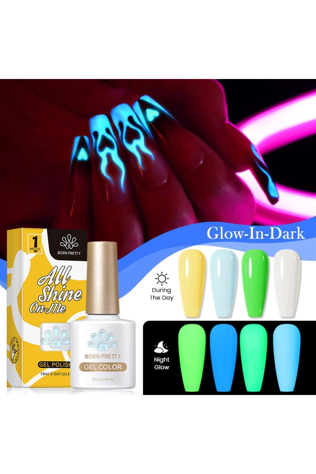 Born Pretty 10 Ml Fosforlu (Luminous) Kalıcı Oje Ng001 (55949) 3834