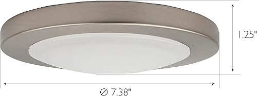 Miniatura 2 de Design House Paxton 588152 - Lámpara de techo integrada LED, montaje empotrado, regulable, níquel cepillado, para cocina, baño, dormitorio, pasillo,