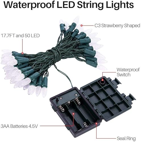 Vista 31 de Luces de Navidad Asenek Blanco cálido