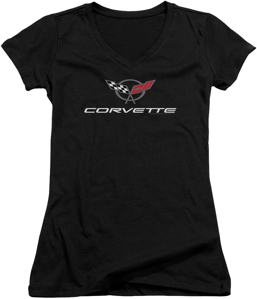 Chevrolet Corvette - Camiseta con cuello en V y emblema moderno para jóvenes