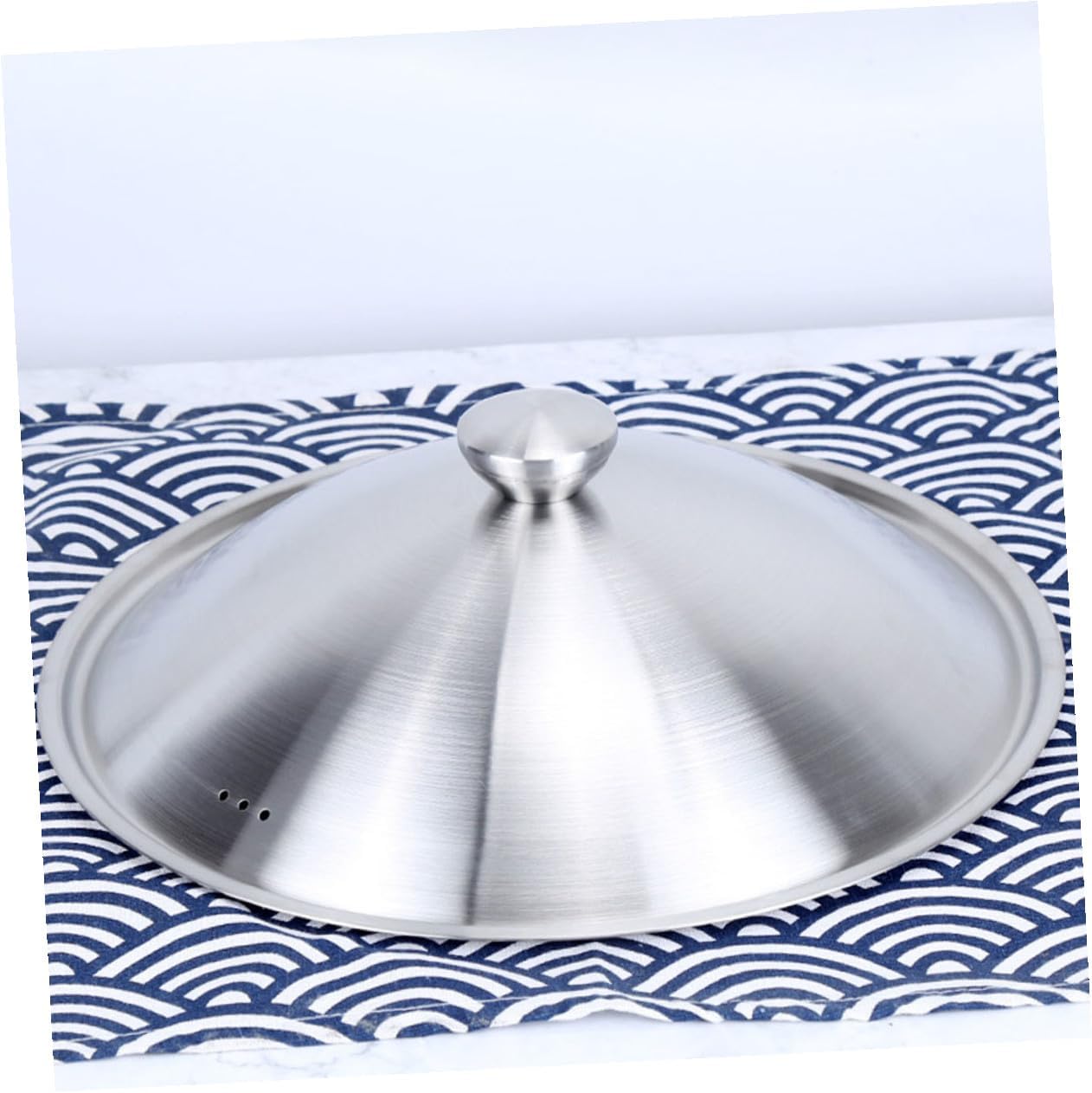 Thickened Stainless Steel Pot Cover with Air Vent Cooking Lid for Home Kitchen Food Protective Dome Lid for Pans and Woks Heat-resistant Cooking Tool
