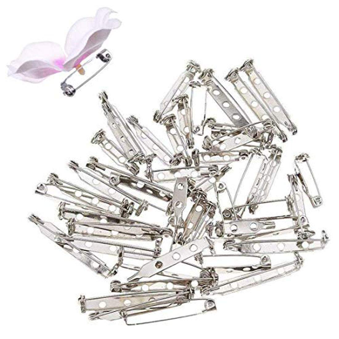 DIY CraftsDIY Crafts Silver Stainless Steel Safety Clasp Brooch Pin (Sizes 1-11) Silver Box Not Included with This Sale - (Pack of 50 Pcs, Brooch Pin # 2)