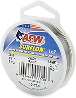 Vista 53 de Alambre de pesca americano Surflon recubierto de nailon 1x7 de acero inoxidable, línea líder de pesca para agua salada, prueba de 10 libras - prueba