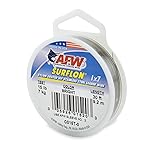 American Fishing Wire Surflon, Nylon Coated 1x7 Stainless Steel Leader Wire, 15 lb Test, .015 Diameter, Bright, 30 ft