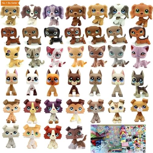 Mini Pet (Random 5 pc) Old Toys Cat Cocker Spaniel Great Dane Collie Accessories for lps Action Figures Animal Toy and Accessories for Kids Gift
