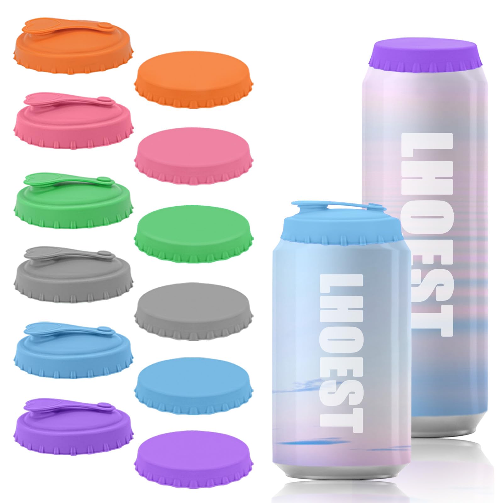 Lot De 12 Bouchons En Silicone Pour Canettes - Couvercles Réutilisables Anti-fuites Pour Bière Et Sodas | Multi-couleurs