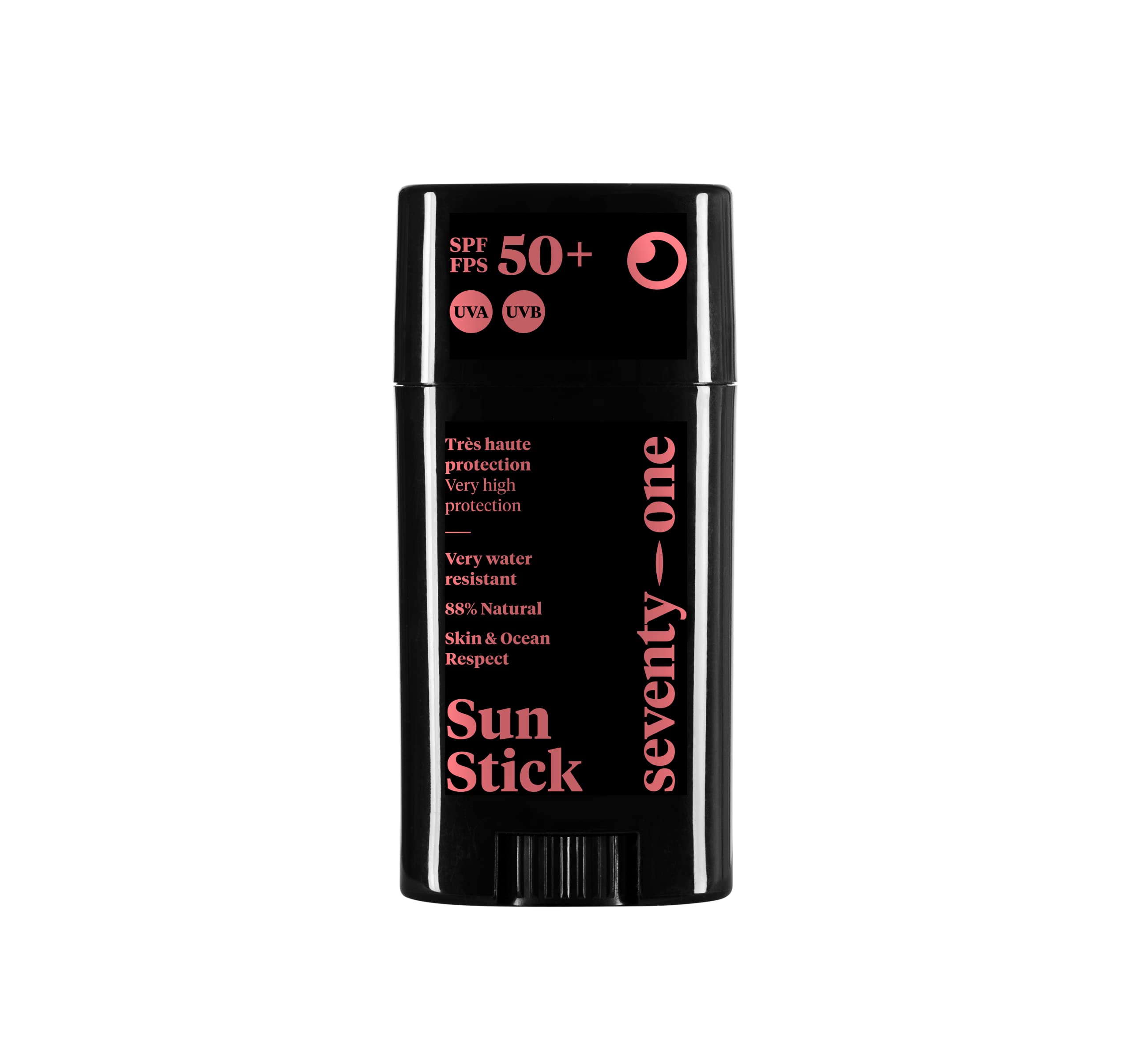 SeventyOne Percent | The Sunset : Stick Solar SPF 50+ | Stick Solar Facial Vegano - Muy Alta Protección | Muy Resistente al Agua | UVA 34 | 89% Natural - Fabricado en Francia | 15 gr