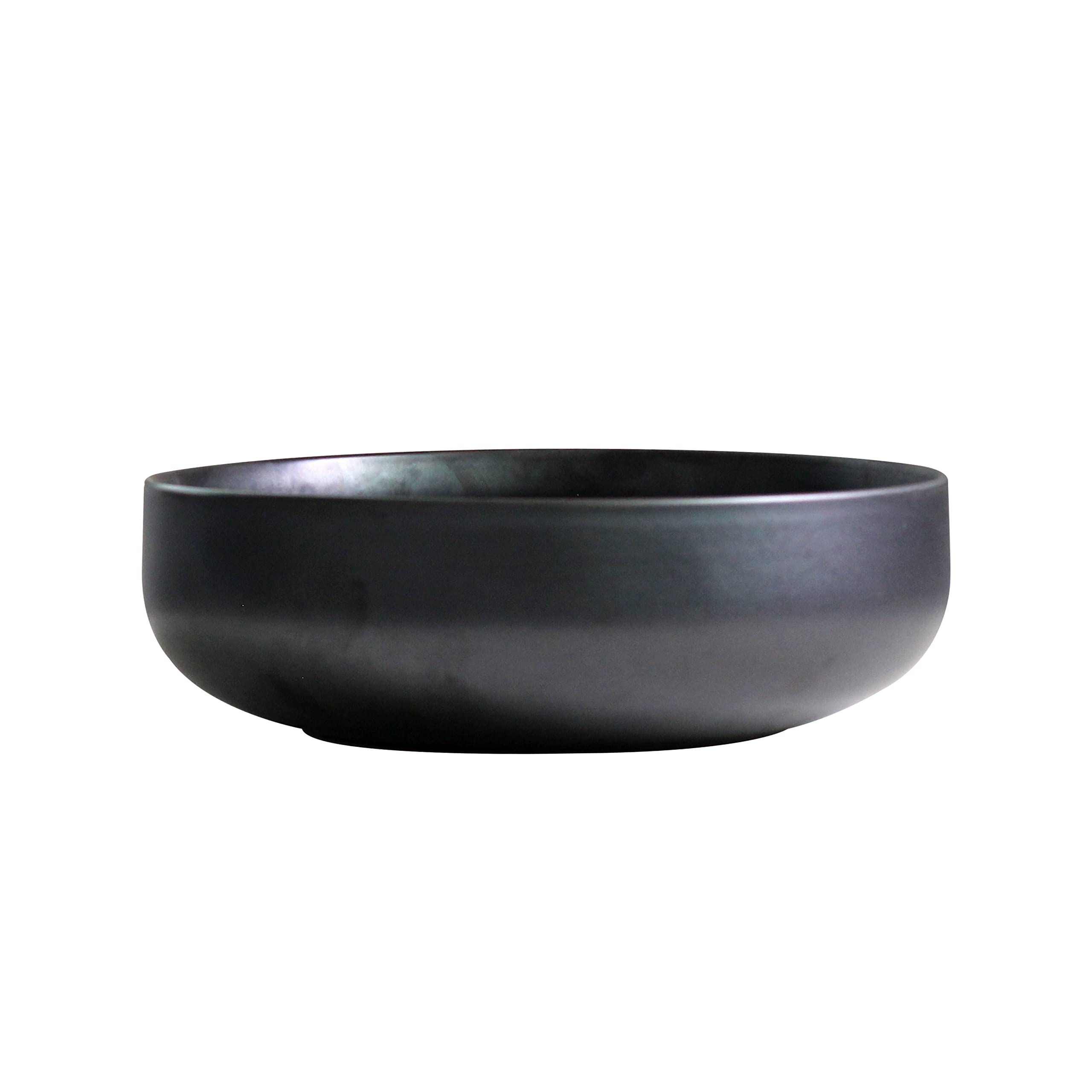Olly & Rose Oxford - Cuenco grande de cerámica de 26 cm, para ensalada, cuenco decorativo para servir cocina y mesa de café, cerámica negra, cuenco extragrande para pasta