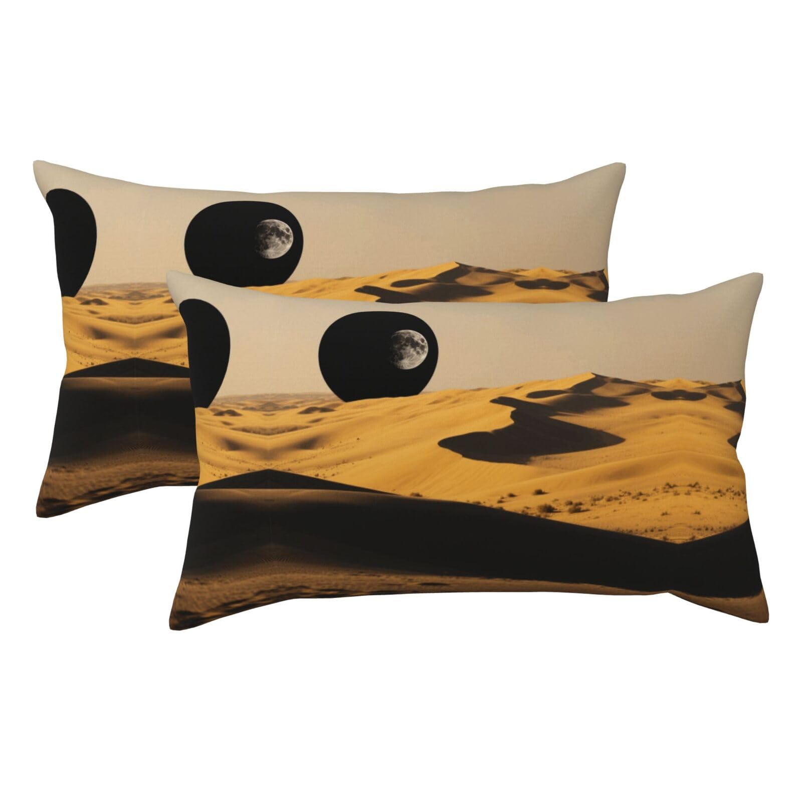 Black Moon Luxury King Pillowcases Set of 2, Plush Velvet Feel Pillow Covers with Hidden Zipper, Skin & Hair Friendly, 20x36 Inches Pillow Cases for Sleeping Gift