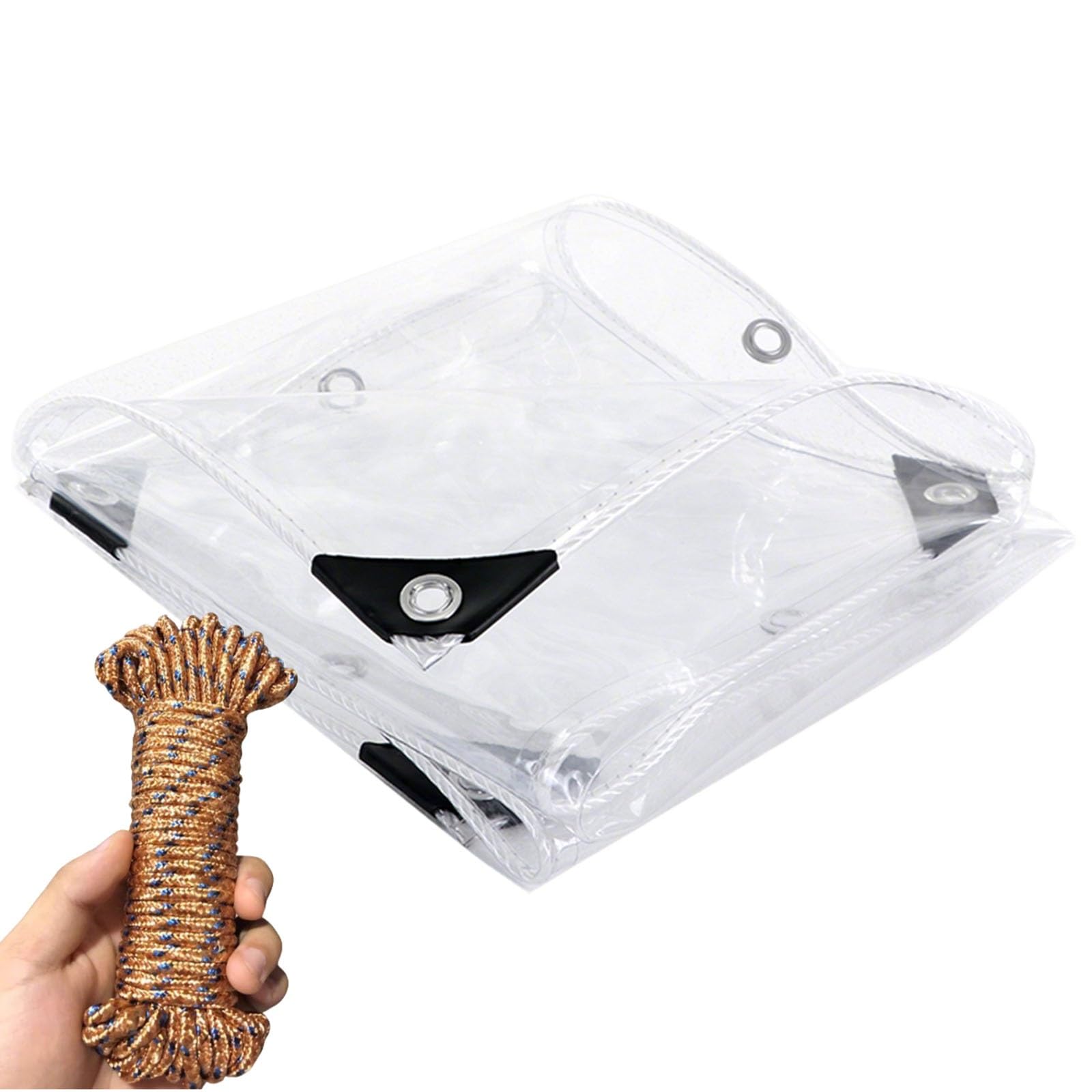 Lona impermeable transparente para proteger la terraza y pérgola del viento exterior