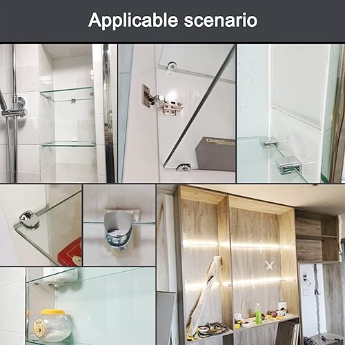 Miniatura 7 de Aopin Soporte para estante de vidrio, soporte de abrazadera de vidrio, soporte de abrazadera de vidrio, abrazadera de clip, adecuado para