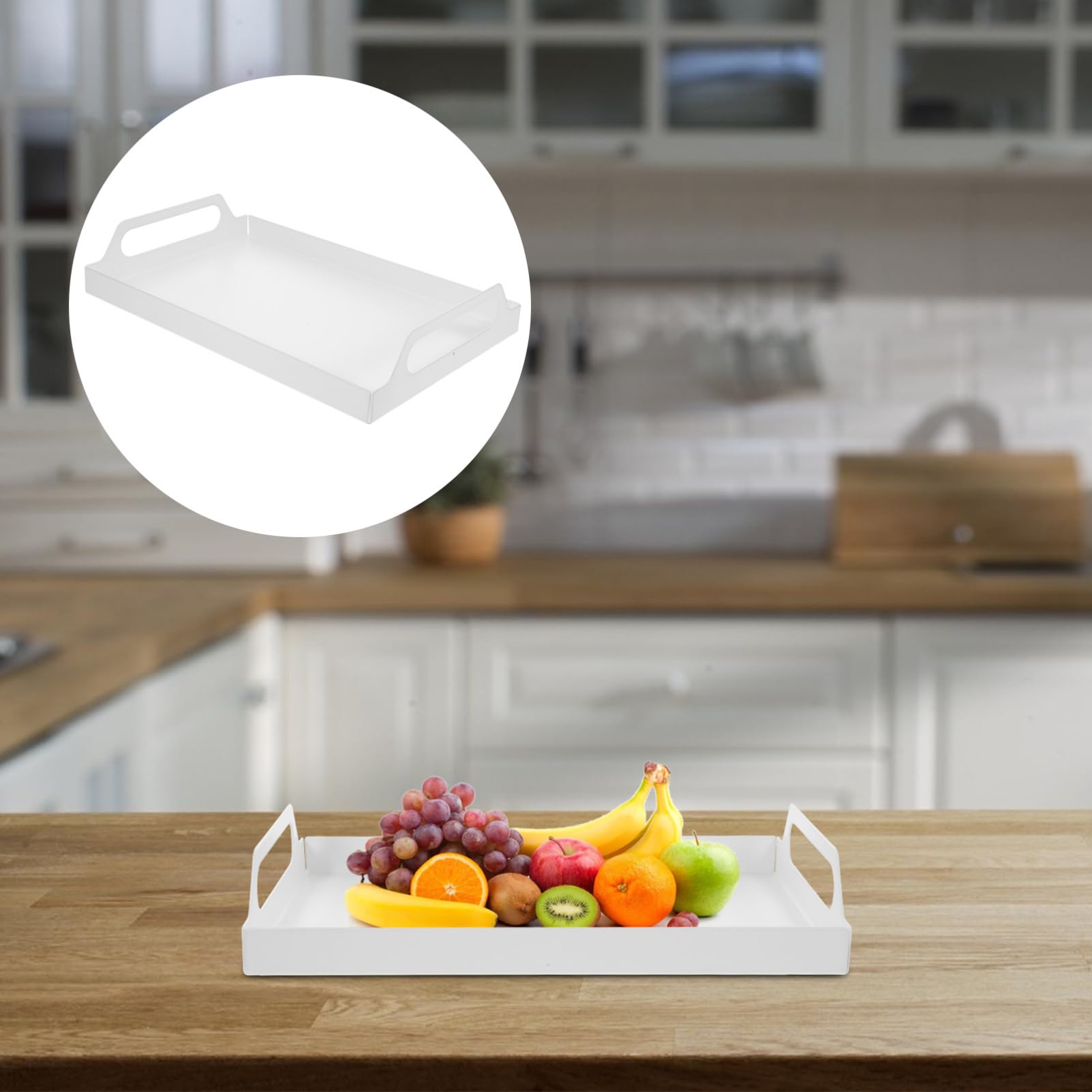 ABOOFAN Plateau de Service Rectangulaire en Fer Blanc, 1 Pièce, Simple
