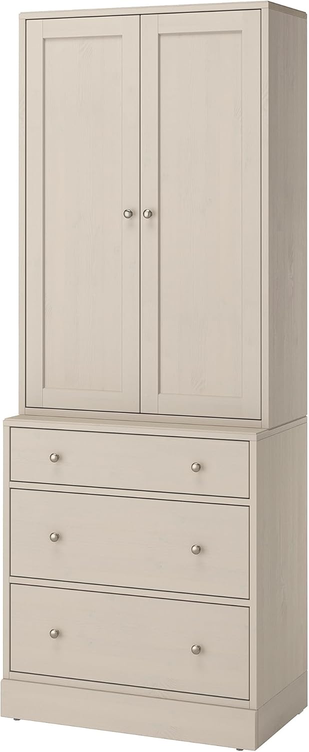 HAVSTA Storage combination with drawers, grey-beige, 81x47x212 cm