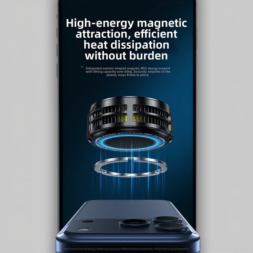 Enfriador magnético para teléfono con luz RGB, control de temperatura, radiador para juegos, ventilador de refrigeración USB portátil de 5 modos para teléfonos móviles, ligero con clip