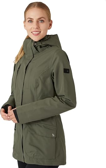HORZE Women's Waterproof Rain Jacket, Hooded, Breathable, Taped Seams